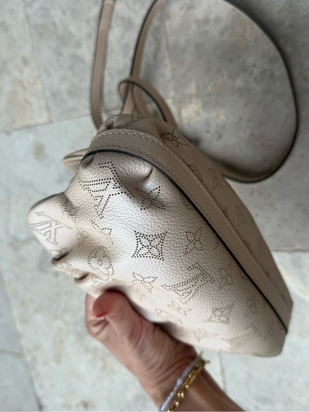 Louis Vuitton Pale Blush Perforated Monogram Clutch - Picture 6 of 7